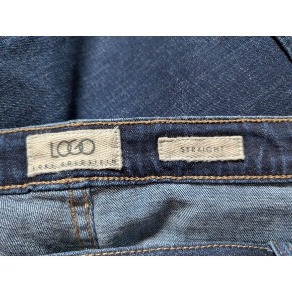 LOGO Straight Leg Denim Jeans W/ Gold Sequin Floral Embroidery Womens Plus 24W - Picture 5 of 7